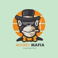 Illustration of monkey smoking Royalty Free Stock Photo