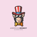 Illustration of Monkey wearing glasses Royalty Free Stock Photo