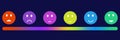 Illustration of a mood scale depicting a gradual transition from negative to positive emotions. Emotion scale Royalty Free Stock Photo