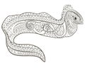 Illustration of a moray in tracery style.