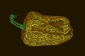 Illustration of a mosaic of yellow pepper