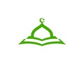 Illustration of a mosque with a book. modern Islamic logo. good for any business, organization or foundation with a Islamic theme