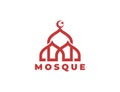 Illustration of a mosque. modern Islamic logo. good for any business, organization or foundation with a Islamic theme