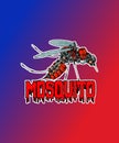 illustration of a mosquito animal logo with a robot body