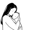 illustration of a mother holding her baby, mother love, mother day illustration Royalty Free Stock Photo