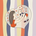 Illustration of a mother`s love