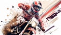 abstract illustration of motocross rider