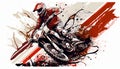 abstract illustration of motocross rider