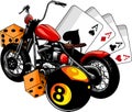 vector illustration of Motorbike with pub game Royalty Free Stock Photo