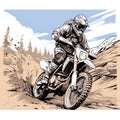 illustration of a motorcycle racer riding motocross