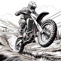 illustration of a motorcycle racer riding motocross