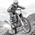 illustration of a motorcycle racer riding motocross