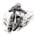 illustration of a motorcycle racer riding motocross