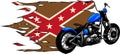 vector illustration of motorcycles with confederate rebel flag