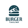 Illustration of mountain inside a burger. for burger restaurant or any business related to burger