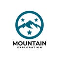 Illustration of a mountain inside a circle. good for any business related to mountain expedition