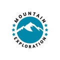 Illustration of a mountain inside a circle. good for any business related to mountain expedition