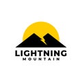 Illustration of a mountain with a lightning shape, good for any business related to nature, adventure, electrical