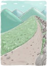 Illustration of a mountain trail