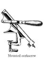 Illustration of mounted corkscrew