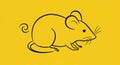 Illustration of a mouse with a simple, minimalist design. Black lines form the outline Royalty Free Stock Photo