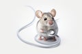 illustration of mouse with stethoscope on transparent white background, Generative ai Royalty Free Stock Photo