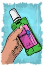 Illustration mouthwash bottle