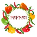 Illustration with multi-colored pepper.