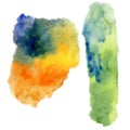 Illustration, multi-colored spots of watercolors, bright summer colors. Royalty Free Stock Photo