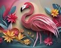Illustration - Multi-media Flamingo Design - AI Generated Royalty Free Stock Photo