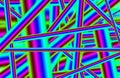Illustration of multi-neon color random intersecting abstract lines