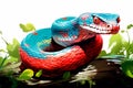 Illustration of a multicolored snake on a white background Royalty Free Stock Photo