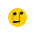 Illustration Multimedia Icon, Music note, Yellow circle