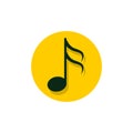 Illustration Multimedia Icon, Music note, Yellow circle