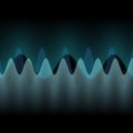 Illustration of multiple waves oscillating or overlapping by many small Digital vertical lines