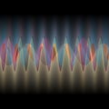 Illustration of multiple waves oscillating or overlapping by many small Digital vertical lines BG Royalty Free Stock Photo