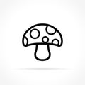 Mushroom icon on white background