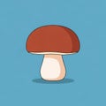 Illustration of a mushroom with a smooth round brown cap and an off white stem Royalty Free Stock Photo