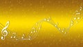 Music Notes in Shining Golden Background Royalty Free Stock Photo