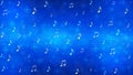 Abstract Music Notes and Staves in Blue Background Royalty Free Stock Photo