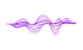 Vector design of music wave. Bright purple lines. Sound pulse. Audio technology theme