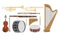 An illustration of musical instruments set Royalty Free Stock Photo