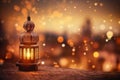 Muslim Holy Month Ramadan Kareem - modern Arabic Lantern Illustration AI - Generated