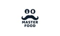 Illustration mustache with fork and spoon food or restaurant logo icon vector Royalty Free Stock Photo