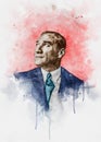 Illustration of Mustafa Kemal Ataturk Royalty Free Stock Photo