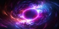 Illustration Of Mystical Space Whirlpool In Purple And Red. Galactic Swirl In Vivid Color. Generative AI