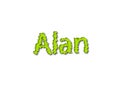 Illustration, name alan isolated in a white background