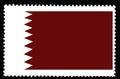 Illustration of national flag of Qatar. Vintage postage stamp with flag of Qatar. Official colors and proportion of flag of Qatar