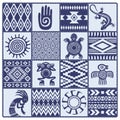 Illustration of Native Americans ethnic patterns and symbols Royalty Free Stock Photo