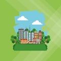 Illustration of nature city, vector design, building and real estate related